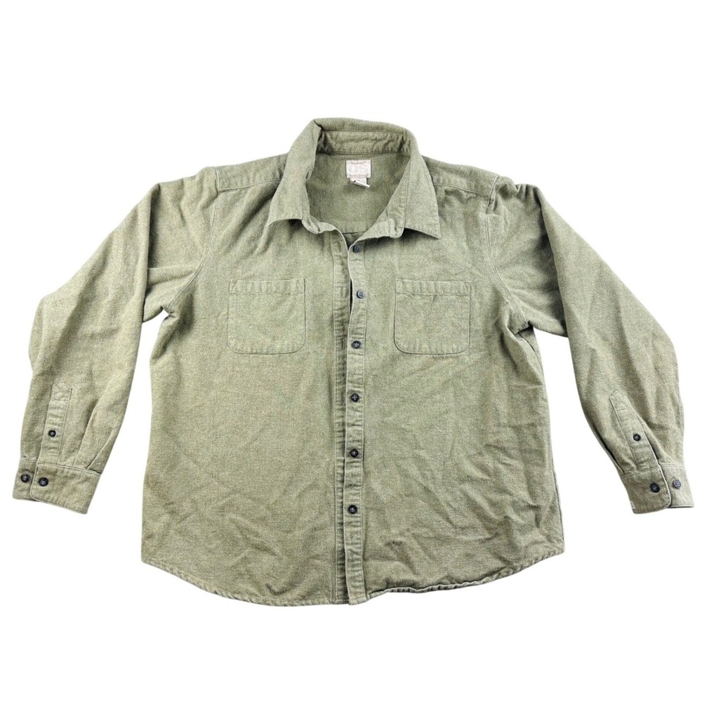 Vintage Gander Mountain Guide Series Shirt Men XL Green Cotton Button Up Outdoor